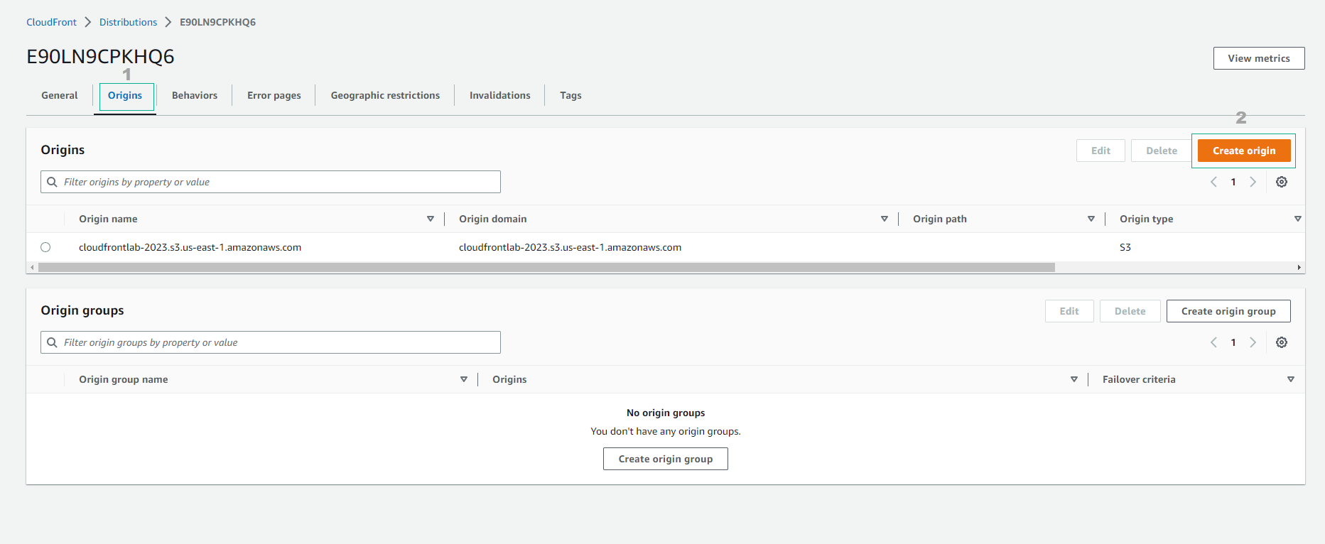 Create CloudFront Distribution