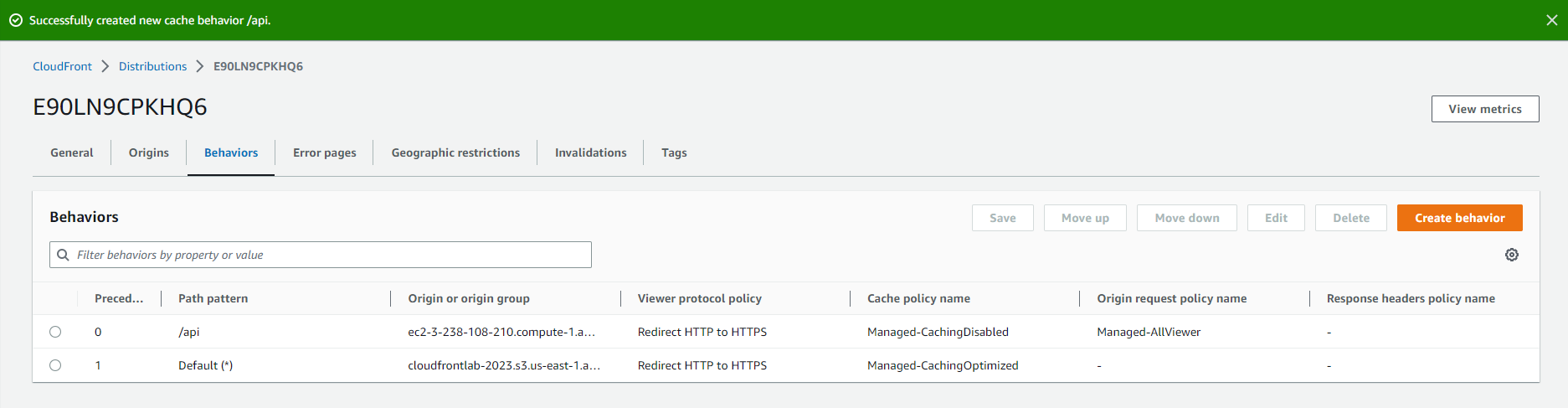 Create CloudFront Distribution
