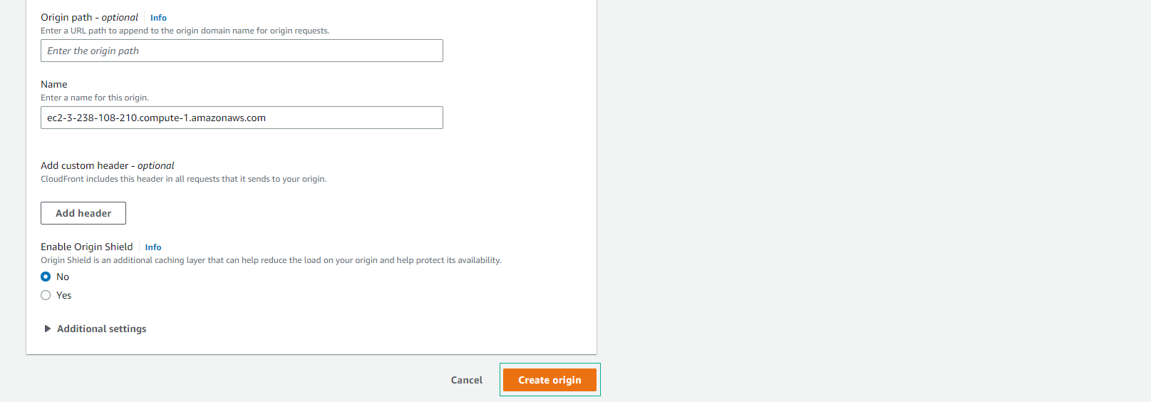 Create CloudFront Distribution