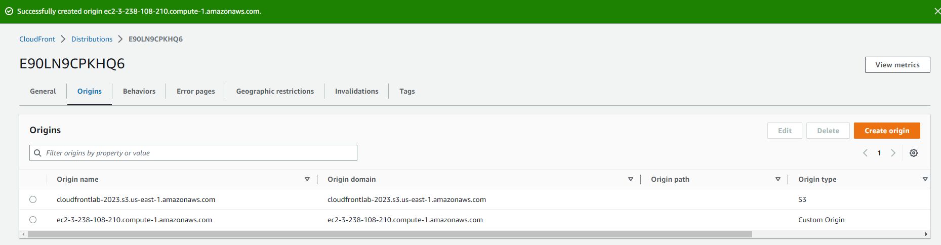 Create CloudFront Distribution