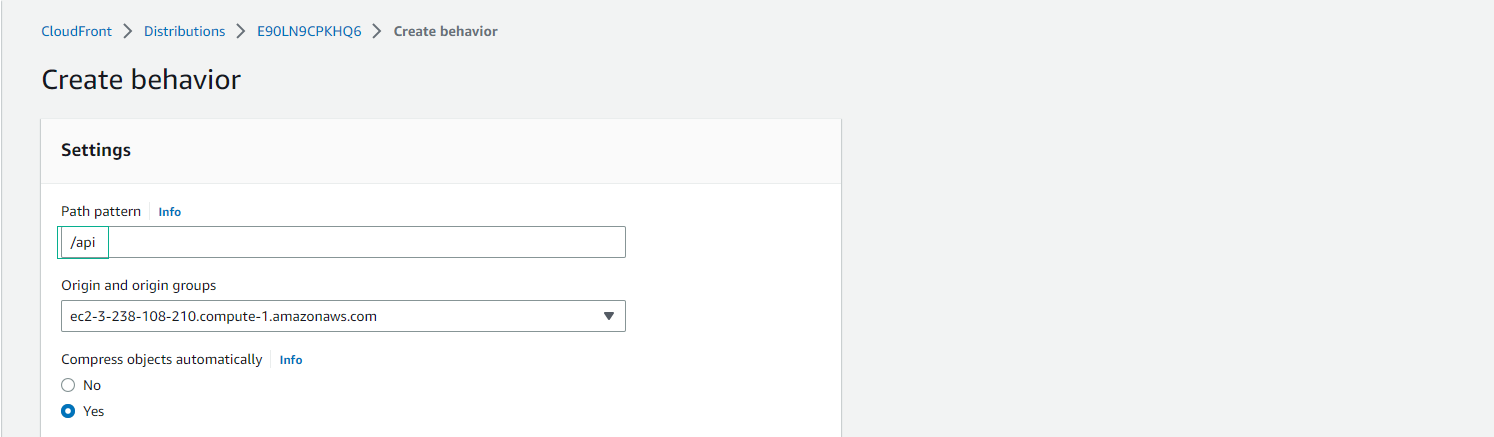 Create CloudFront Distribution